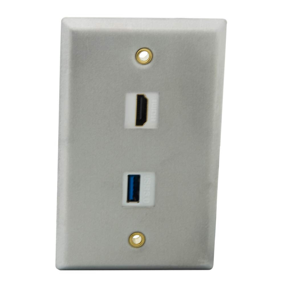 YinXiong Aluminum Metal Solid Style HDMI USB3.0 Wall Plate With Backside Female To Female Connector