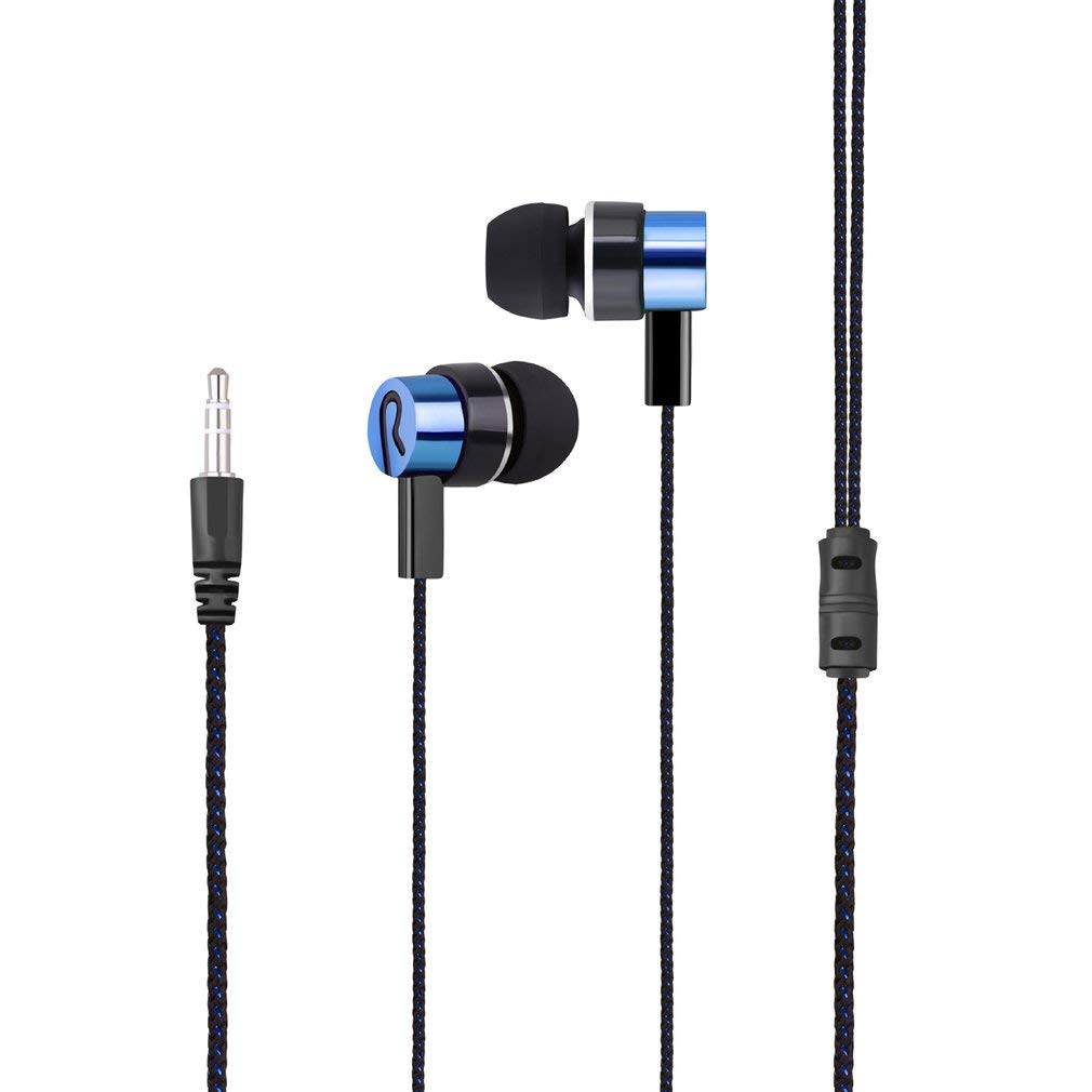 CCeCCe 4 Pack Wired Earbuds 3.5MM 3 Pole Stereo Earphone in-Ear Headphone Without MIC 1Meter Braided Cord Headset for MP3 Cassette Recorder CD Player