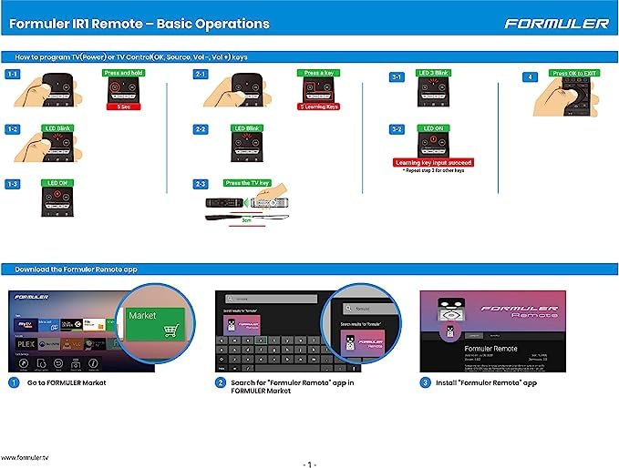Formuler IR remote control for Formuler z7+5g, z8, z8pro, z10 Promax, Pro, Se, Z11 pro, ProMax, zPlusNeo, zAlpha, ccModel + BonusSilicone
