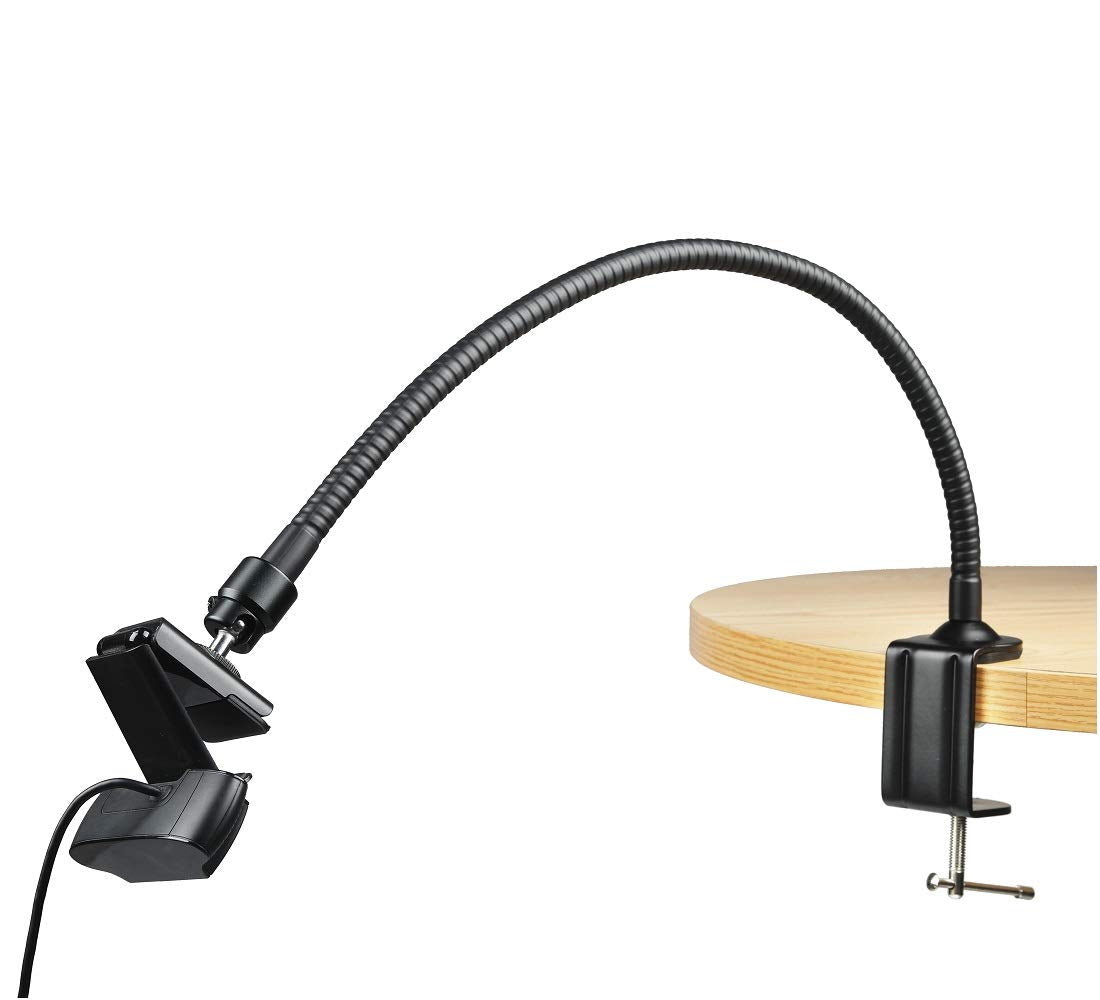 AceTaken 25 inch Flexible Desktop Jaw Long Arm Clamp Mount Holder Stand Compatible with Logitech MX Brio 4K, Brio 4K, Brio 500 Webcams