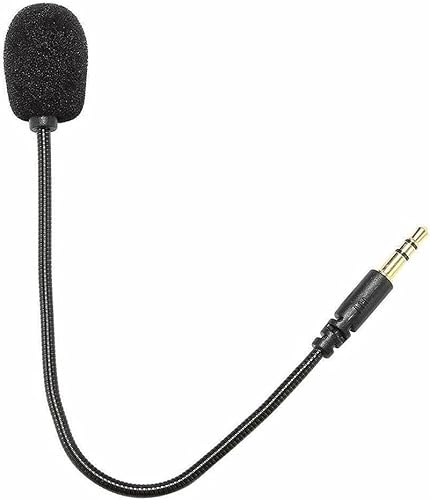 WNHNO Headset Microphone 3.5mm Plug, Black Headset Microphone Adjustable 360 Degrees Bendable Jack Headphone Controller Z5a5 Combined, 3.5mm Game…