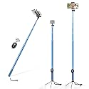 118'' 9.8ft Long Selfie Stick for iPhone, Android, Extended Super Long Pole, Selfie Stick Tripod with Remote, for Selfies/Video Recording, Includes