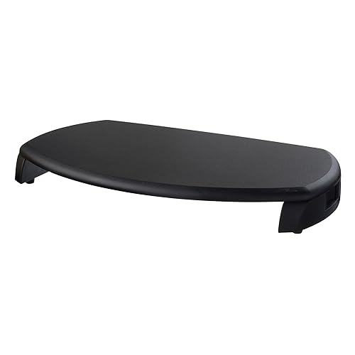 Kantek Desktop Computer Monitor Stand with Keyboard Storage, MDF Wood Top, Holds up to 80 lbs, 23" x 13.25" x 3", Black
