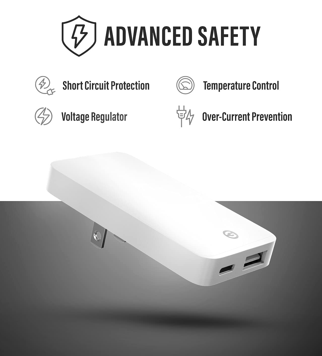 Type C Flat Wall Charger, Galvanox Ultra Slim (Multi-Port Power Adapter) for iPhone 13/14/15/16 iPhone 17 Pro/Max and Samsung Galaxy Models, 20W Fast