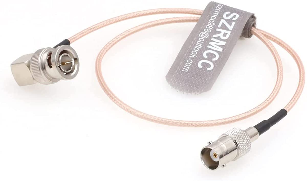 SZRMCC SDI Cable BNC Male Right Angle to BNC Female 3G HD SDI Cable RG179 75ohm Coaxial Extension Cable for Blackmagic ARRI RED Camera Monitor Radio