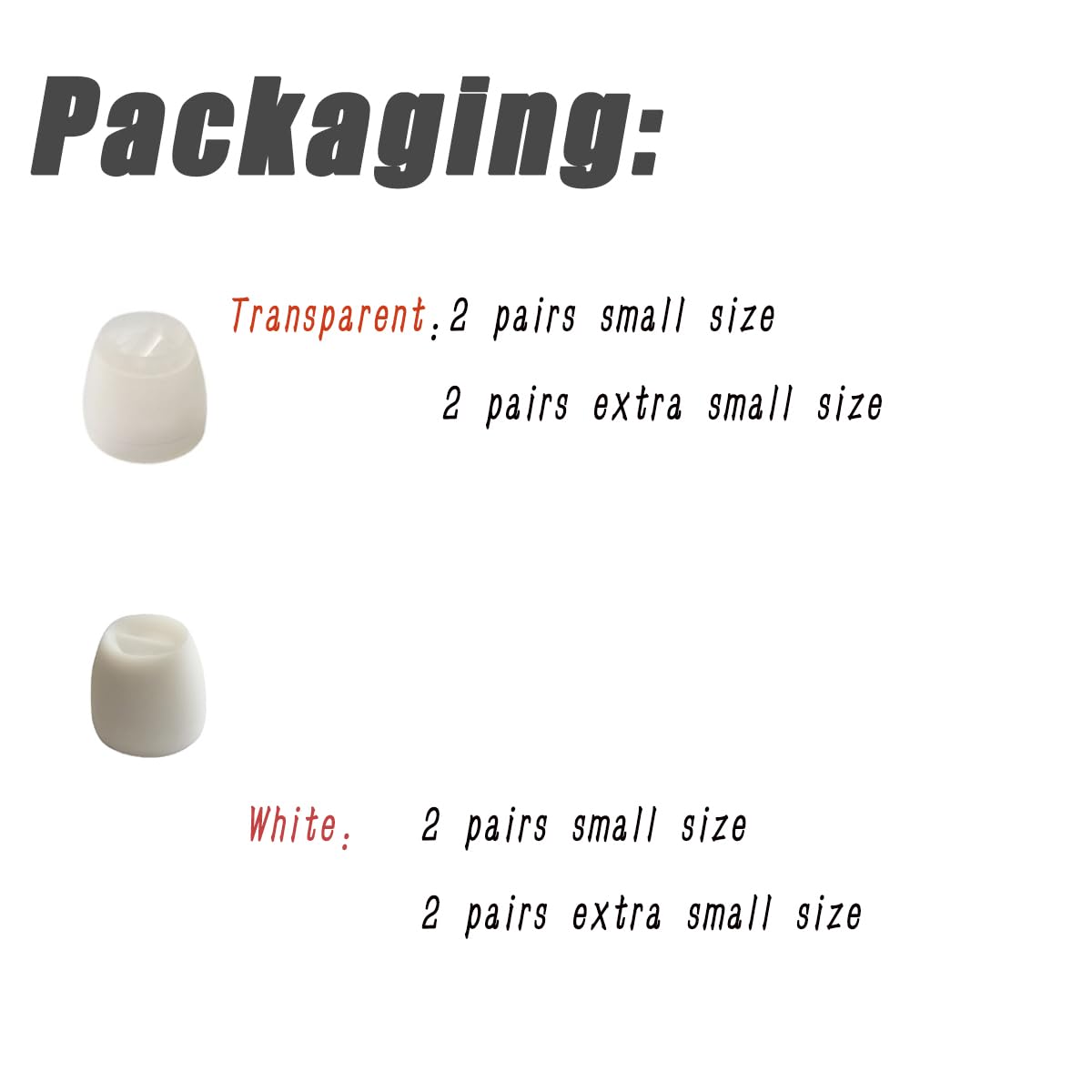 Luckvan 8 Pairs Extra Small Earbuds Tips Replacement Silicone Ear Tips Extra Small Ear Tips for in-Ear Earbuds, White, SHGTWS01