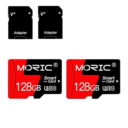MORIC 2 Pack 128GB Micro SD Card with Adapter High Speed Memory Card,C10 A1 Memory TF Card for Camera/Dash Cam/Smartphone/Tablet/Drone