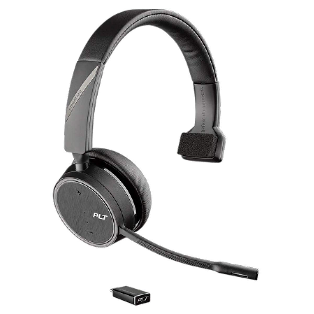 Plantronics - Voyager 4210 UC USB-C (Poly) - Bluetooth Single-Ear (Monaural) Headset - Connect to PC, Mac, & Desk Phone - Noise Canceling - Works