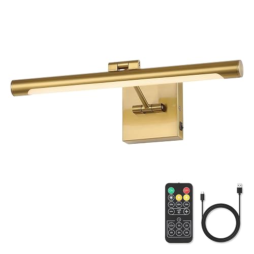 Joosenhouse Battery Operated Picture Lights for Wall Rechargeable Art Lighting for Paintings Wireless Gallery Light with Remote Control 16.54”