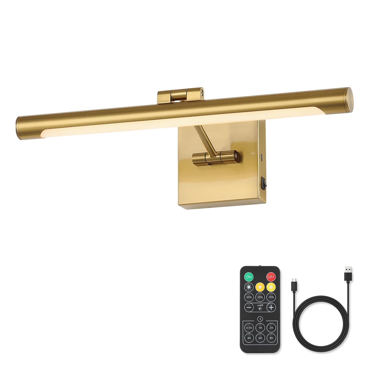 Joosenhouse Battery Operated Picture Lights for Wall Rechargeable Art Lighting for Paintings Wireless Gallery Light with Remote Control 16.54”