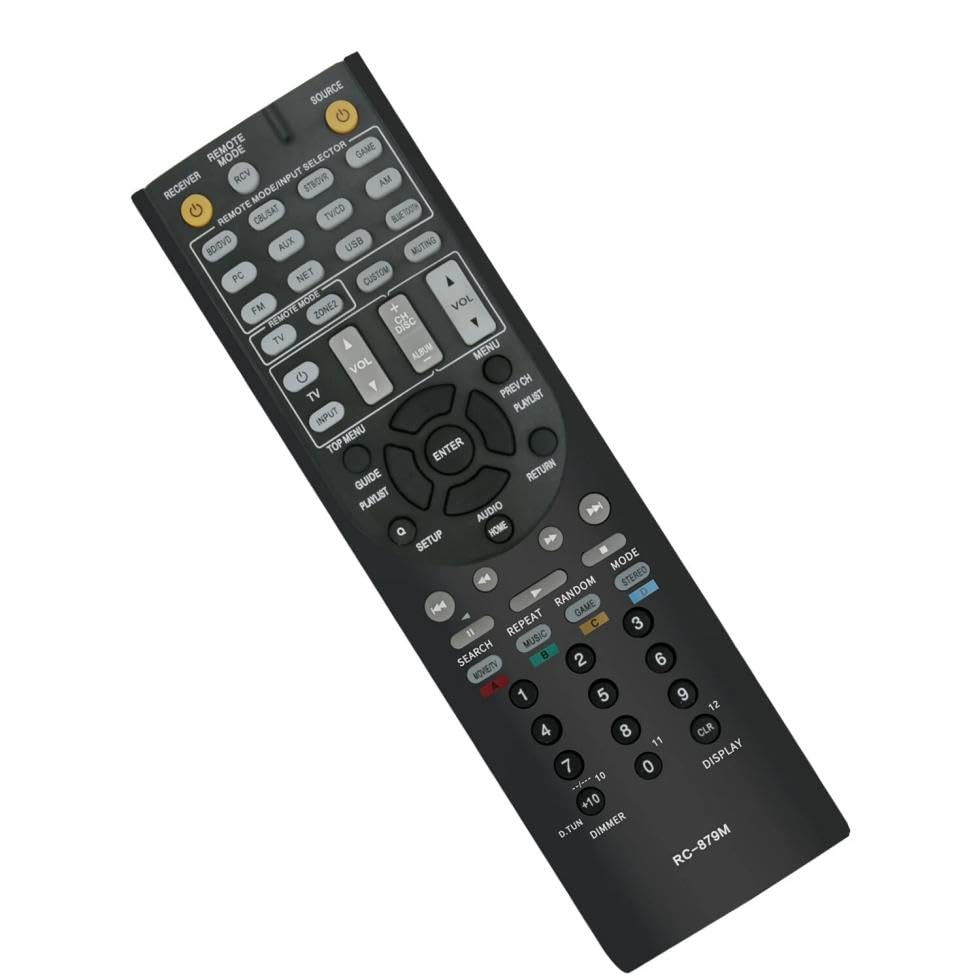 RC-879M Replacement Remote Control for Onkyo AV Receiver Home Theater System in Living Rooms or Rooms, No Programming or Pairing Needed, Replace