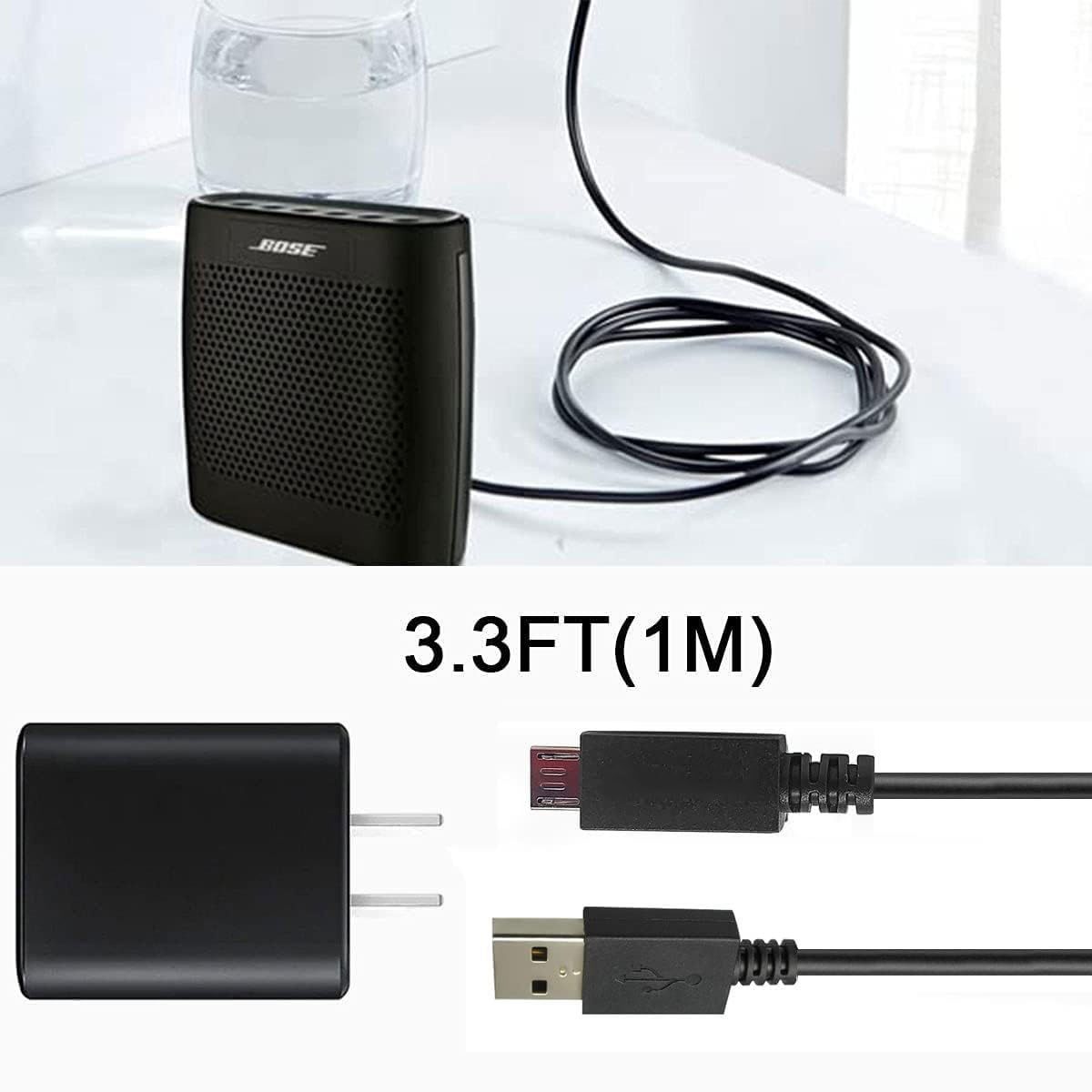 Replacement Charger Cable for Bose SoundLink Color I, II, III, SoundLink Mini 2 II/Revolve Plus, Compatible for Bose SoundLink Revolve, QuietComfort