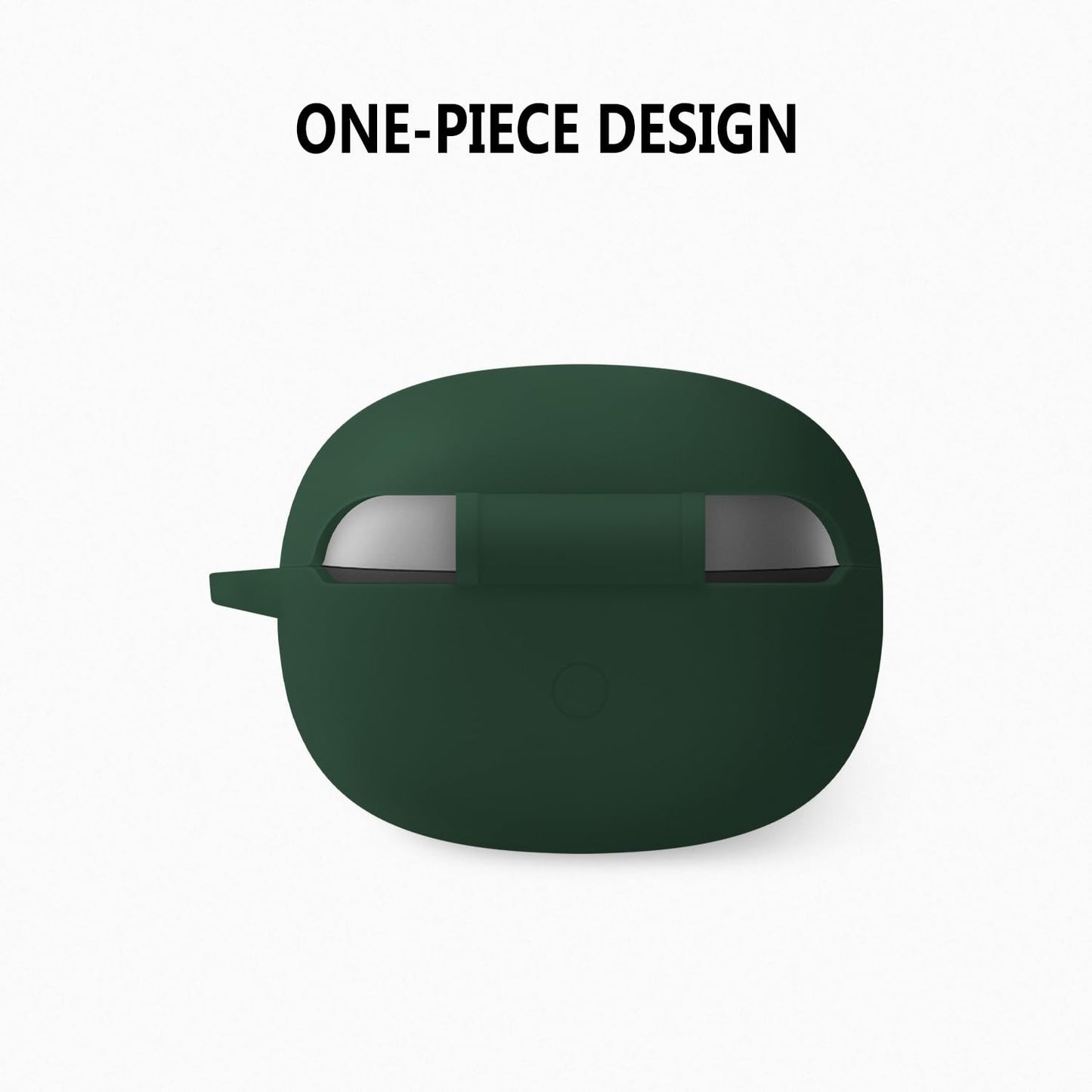 Geiomoo Soft Silicone Cover for SHOKZ OpenDots ONE Case, Scratch Resistant Flexible Protective with Carabiner (Emerald Green)