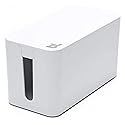Bluelounge CableBox Cable and Cord Management System Includes Surge Protector (CableBox Mini | 2 Pack, White)
