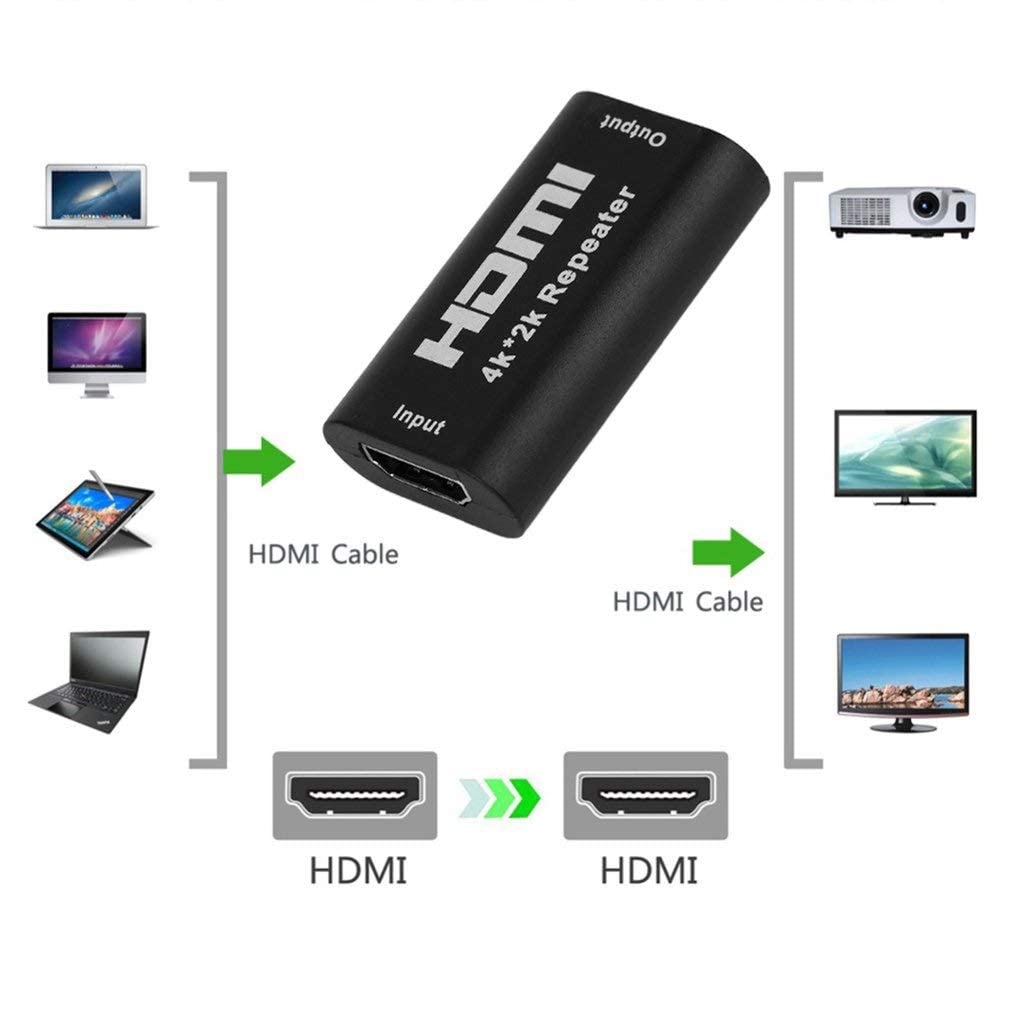 4K UHD HDMI Extender - Female to Female HDMI Repeater for Oculus Rift and More - Up to 40 Meters Lossless Transmission-A