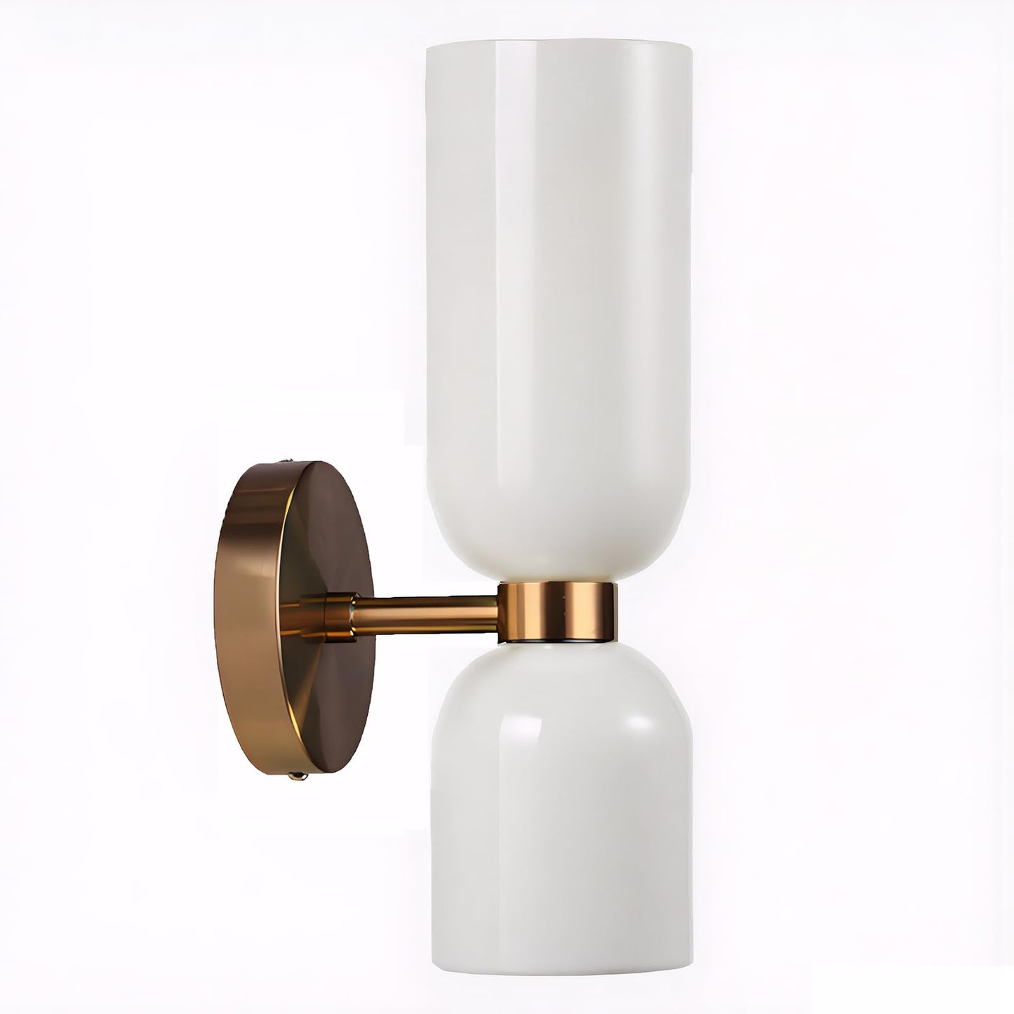 XIRYTU-H Mid Century Modern 2- Light Glod Wall Sconce Lighting with Glass Shades, E14 Wall Lamp for Bedroom, Bathroom Vanity,Living Room, Hallway