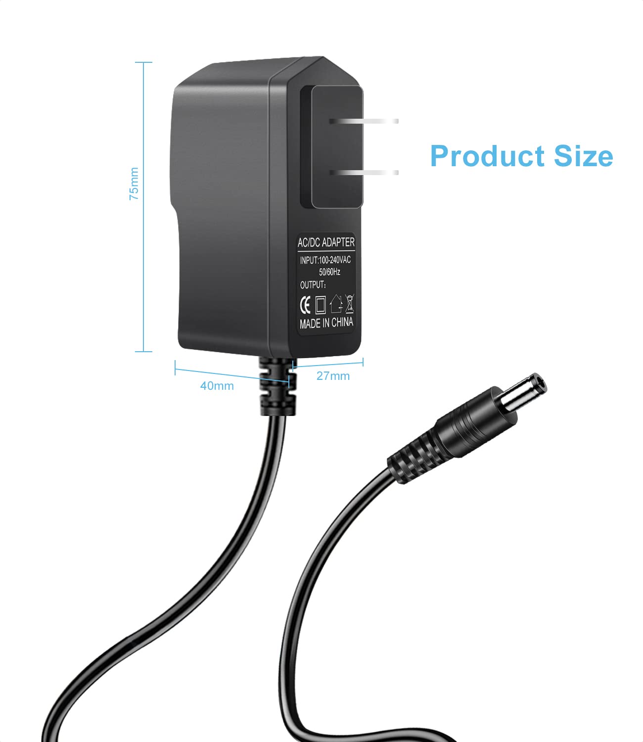 9V Power Cord for Bowflex Max Trainer M5 Adapter, M3 M6 M7 M8 HVT Exercise Plus Elliptical Treadmill Cardio Machine Power Supply Cord