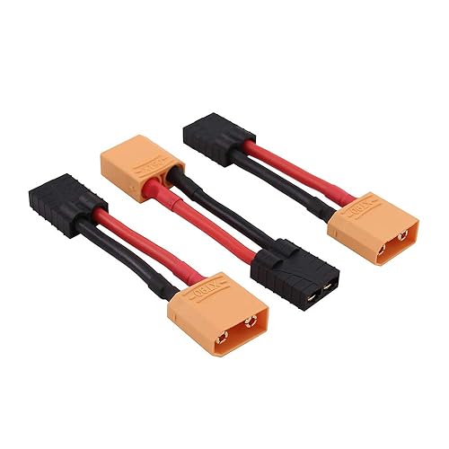 OliRC 3pcs XT90 Male Connector Adapter Cable - 12awg 5cm Wire(C49-3)