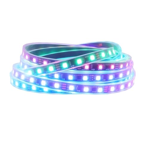 LOAMLIN WS2811 RGB IC LED Strip 16.4ft 60LEDs/m Addressable Dream Color Flexible Pixel Light 20Pixels/m Programmable Digital LED,DC12V IP67 Waterproof