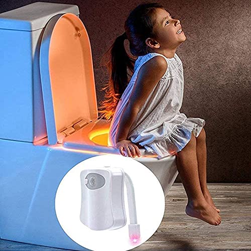 BSASHF 2-Pack Toilet Night Light, Motion-Activated LED Lamp with UV Light, 16-Color Changing, Tap-Activated, Smart Night Light for Bathroom Toilet