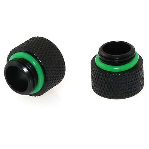 DZS Elec 2pcs Computer Water Cooling Extension Connector G1/4" Male to Female Extension Fitting, 10mm Black