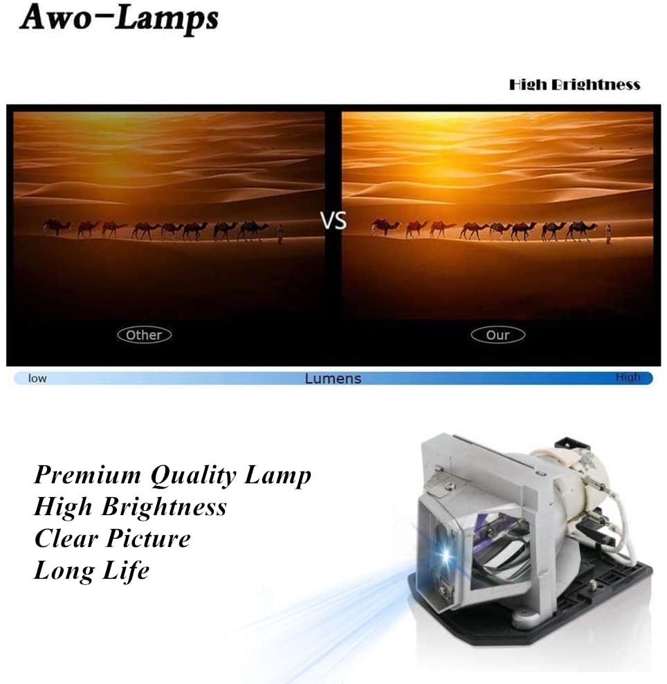 AWO Original UHP Lamp Bulb for BL-FU240A / SP.8RU01GC01 / BL-FU190E / SP.8VC01GC01 with Housing for OPTOMA