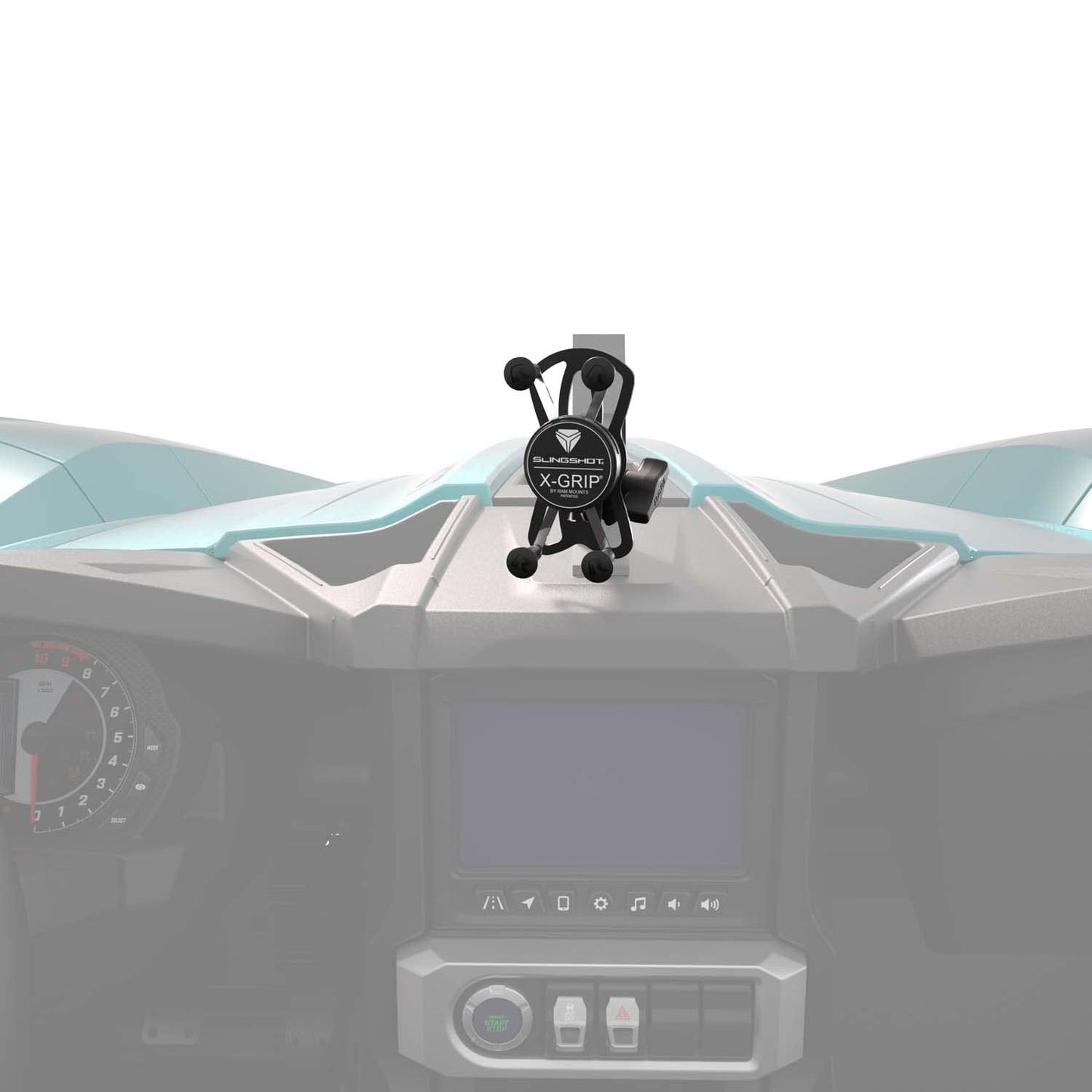 Polaris Slingshot RAM X-Grip Phone Mount, Black, Universal Smartphone Holder for Devives up to 3.25" Wide with Case, Dashboard Mount - OEM Part