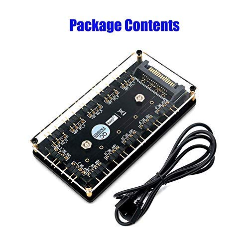Mustpoint 12 Way 5V RGB LED Splitter Hub with PMMA Case and Magnetic Standoff for ASUS/MSI 5V 3Pin LED Controller with PMMA Case and Magnetic Standoff
