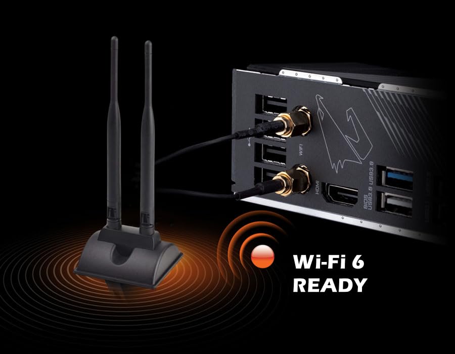 TECHTOO WiFi Antenna Dual Band 2.4GHz - 5.8GHz with RP-SMA Connector Magnetic Base for Wireless Network Router - USB Adapter - PCI PCIe Cards - Signal