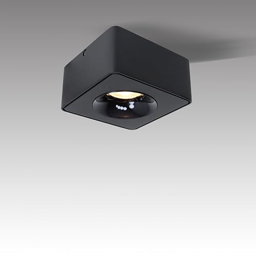 Marknice LED Dimmable Square Ceiling Spotlight Aluminum Black Wide 4.61 in Ultra-Thin 2.16 in Downlight Modern Ceiling Mounted Spot Light Fixture