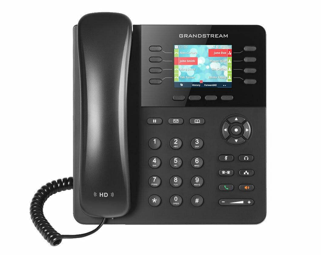 Grandstream GXP2135 IP Phone | 8 Lines, 4 SIP Accounts | 2.8-Inch Color Display | Dual-Port Gigabit Ethernet with Integrated PoE