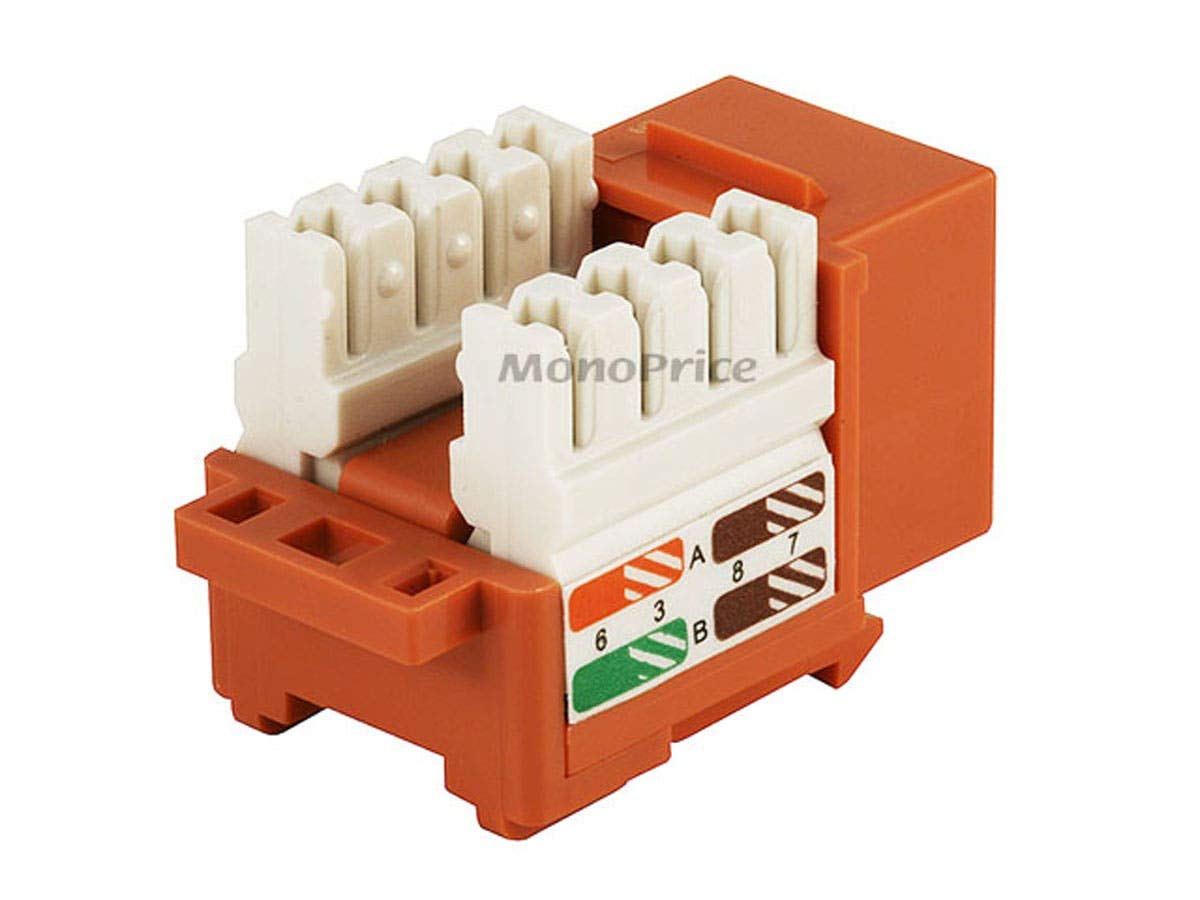 Monoprice Cat5E? Punch Down Keystone Jack - Orange