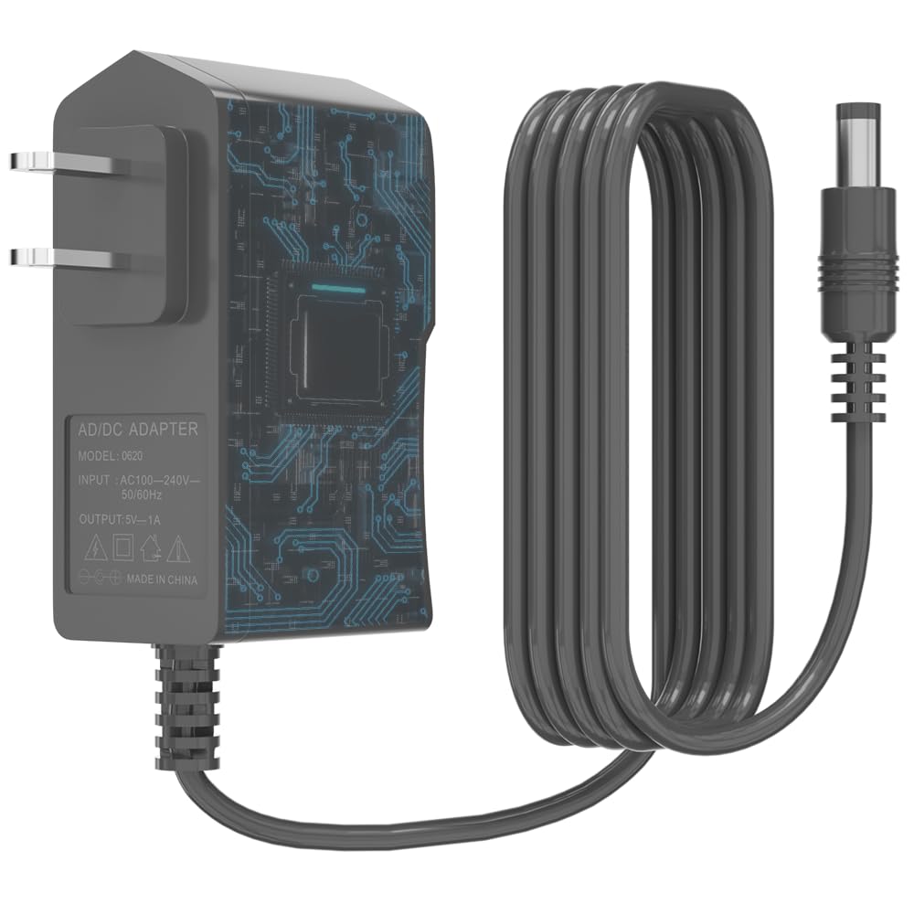 5V 1A AC Adapter 5W AC/DC Charger AC 100V-240V Wall Charger for Android Tablets Webcam Routers Toys Recorder Speaker & More DC 5V Devices &Security…