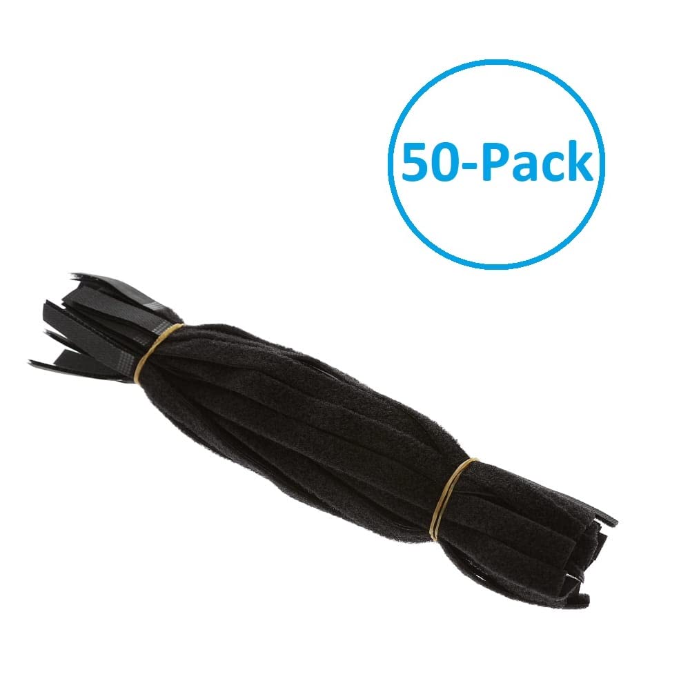 Beszin 12 Inch (50-pack) Hook and Loop Self Gripping Fastening Cable Ties 1/2" Width - Multipurpose Microfiber Cloth Cable Organizer Self Adesive