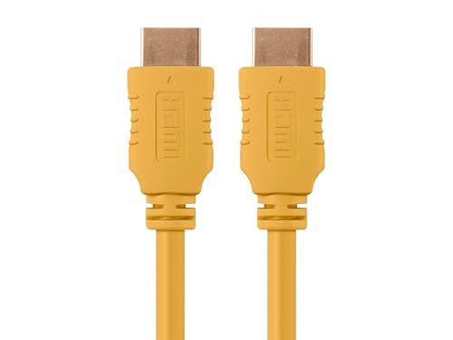 Monoprice 4K High Speed HDMI Cable - HDMI 2.0, 4K@60Hz, HDR, HDR10, Dolby Vision, 18Gbps, YUV 4:4:4, 28AWG, With Ferrite Cores, 1.5 Feet, Yellow