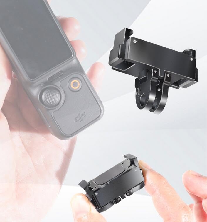 Coyktonty Osmo Pocket 3 Two-Claw Adapter for DJI Pocket 3,Foldable Gopro Interface Connectable Tripod Selfie Stick