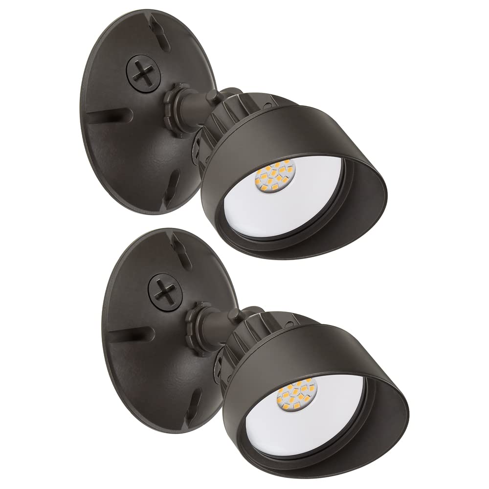Maxxima LED Brown Outdoor Flood Security Wall Light 800 Lumens 3000K 2 Pack