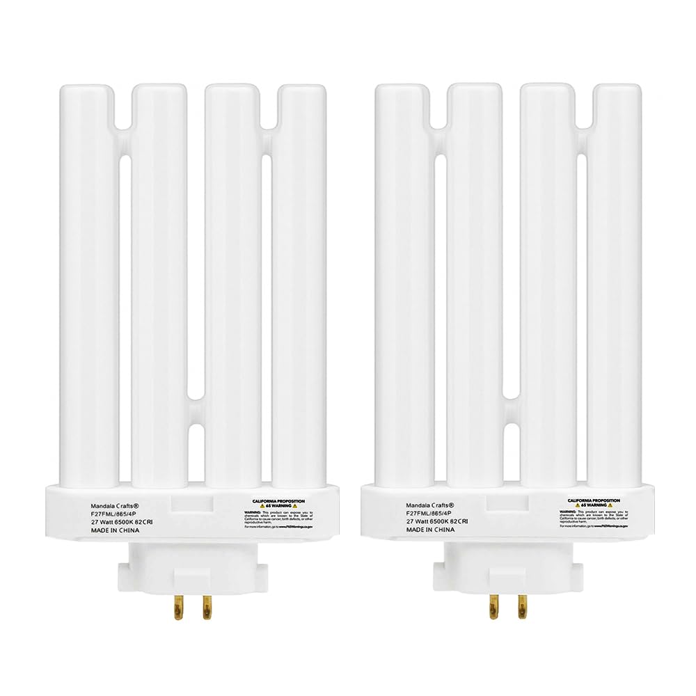 Mandala Crafts Daylight White FML27 27-Watt Compact Fluorescent Light Bulbs