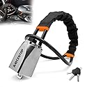 KAYCENTOP Car Steering Wheel Lock, Seat Belt Lock, Car Locks Anti-Theft Device with Aluminum Alloy Lock Housing, Max 17 Inch Length, High Visibility