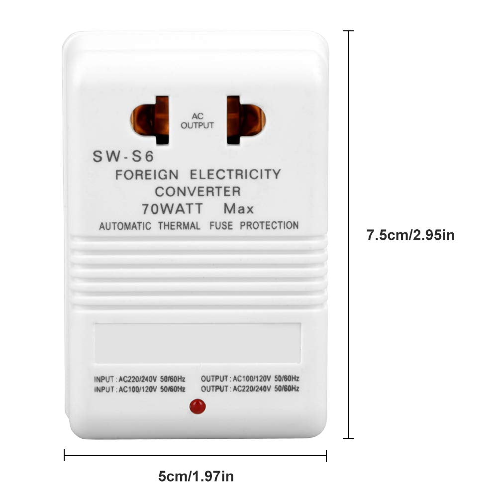 Voltage Converter 70W 110V/120V to 220V/240V Step-Up&Down Voltage Converter Transformer for Travel
