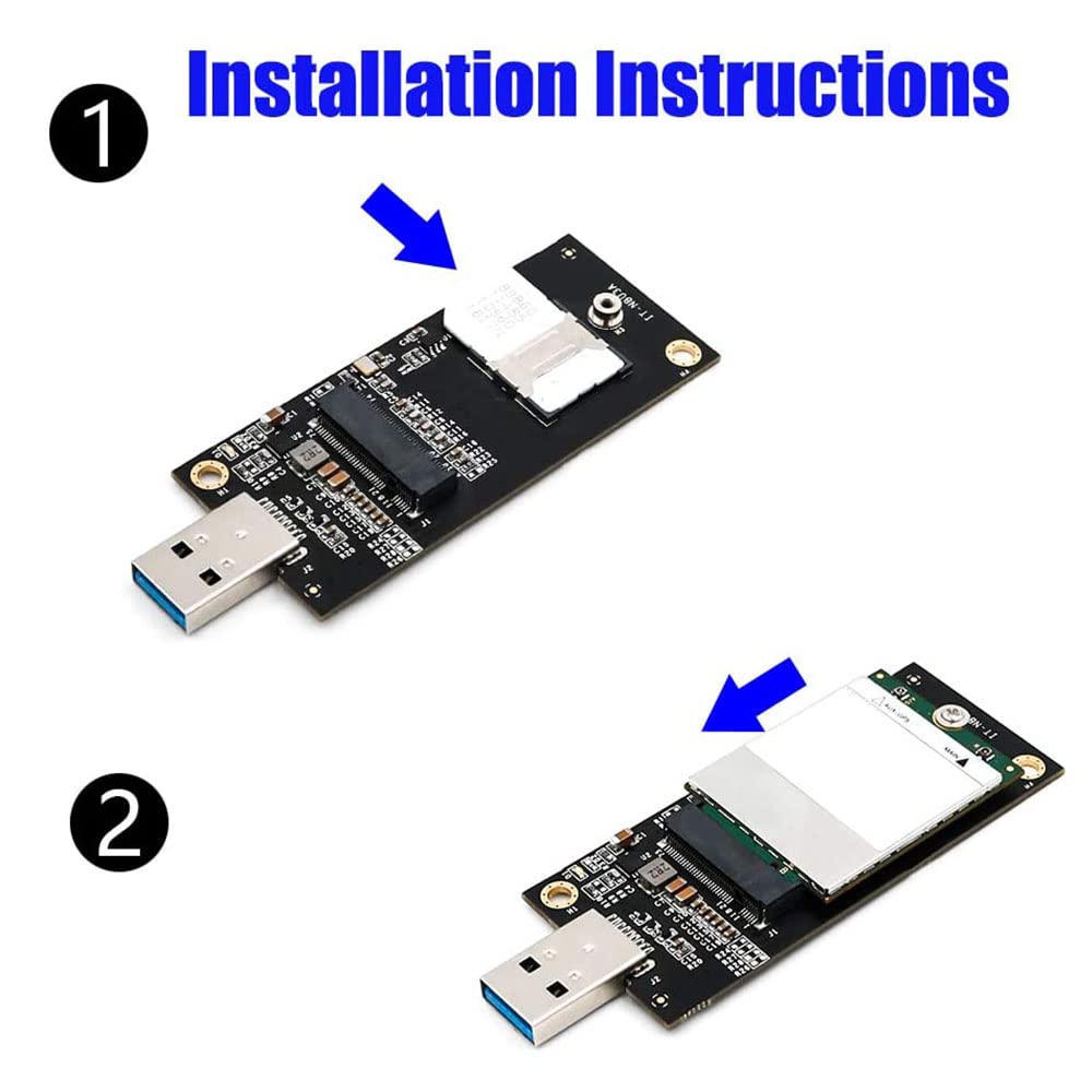 NGFF(M.2) Key B to USB 3.0 Adapter with SIM 6Pin Slot for WWAN/LTE Module