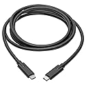Tripp Lite USB-C to USB Type-C Cable, USB 3.2 Gen 1, 5A / 100W Charging, 5 Gbps Data, Thunderbolt 3 Compatible, Black, 6 Feet / 1.8 Meters, 3-Year