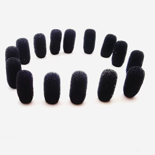LINHUIPAD 15 Pack Mini Lavalier Foam Cover Windscreen for Countryman E6 and Other Headset Lapel Microphones (Black)