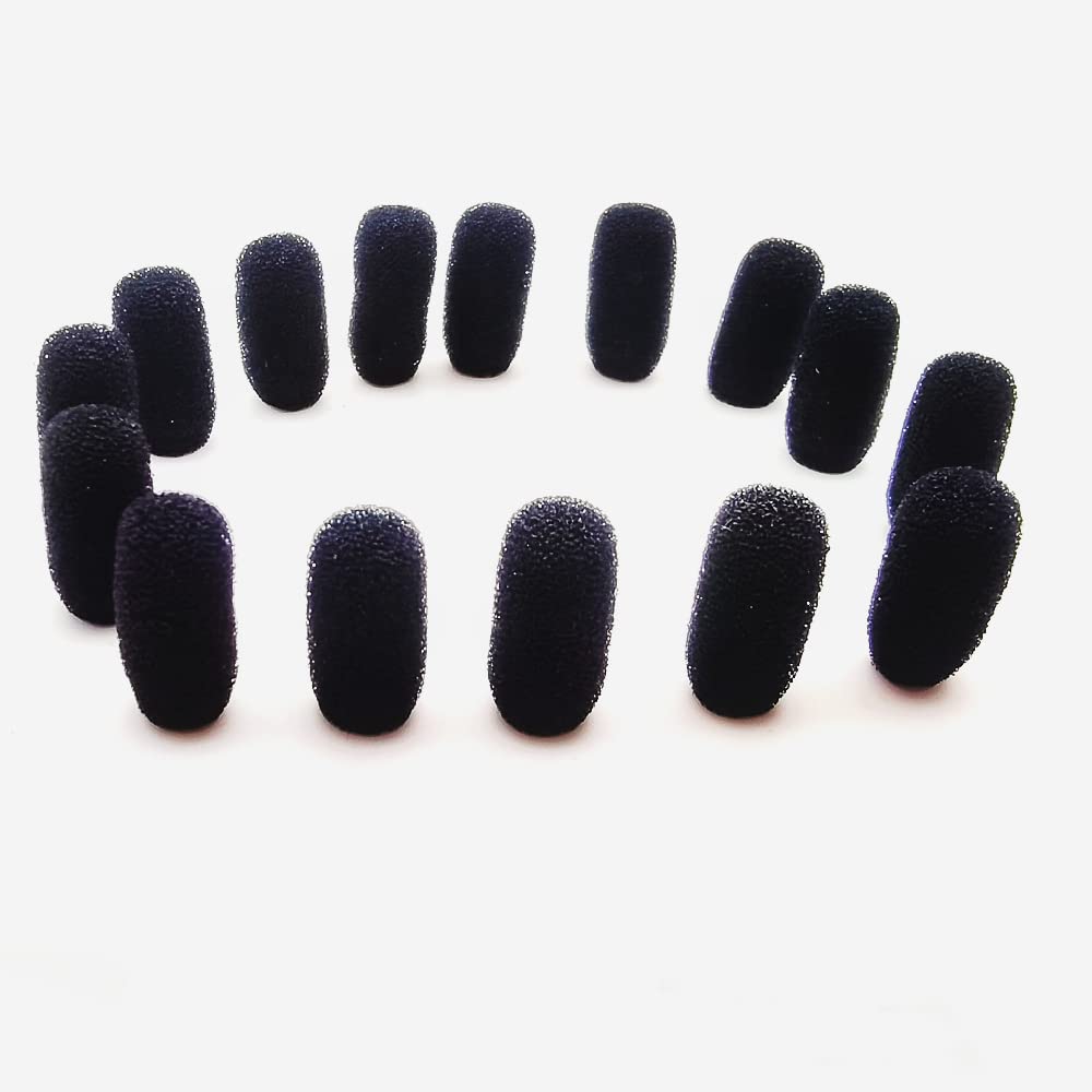 LINHUIPAD 15 Pack Mini Lavalier Foam Cover Windscreen for Countryman E6 and Other Headset Lapel Microphones (Black)