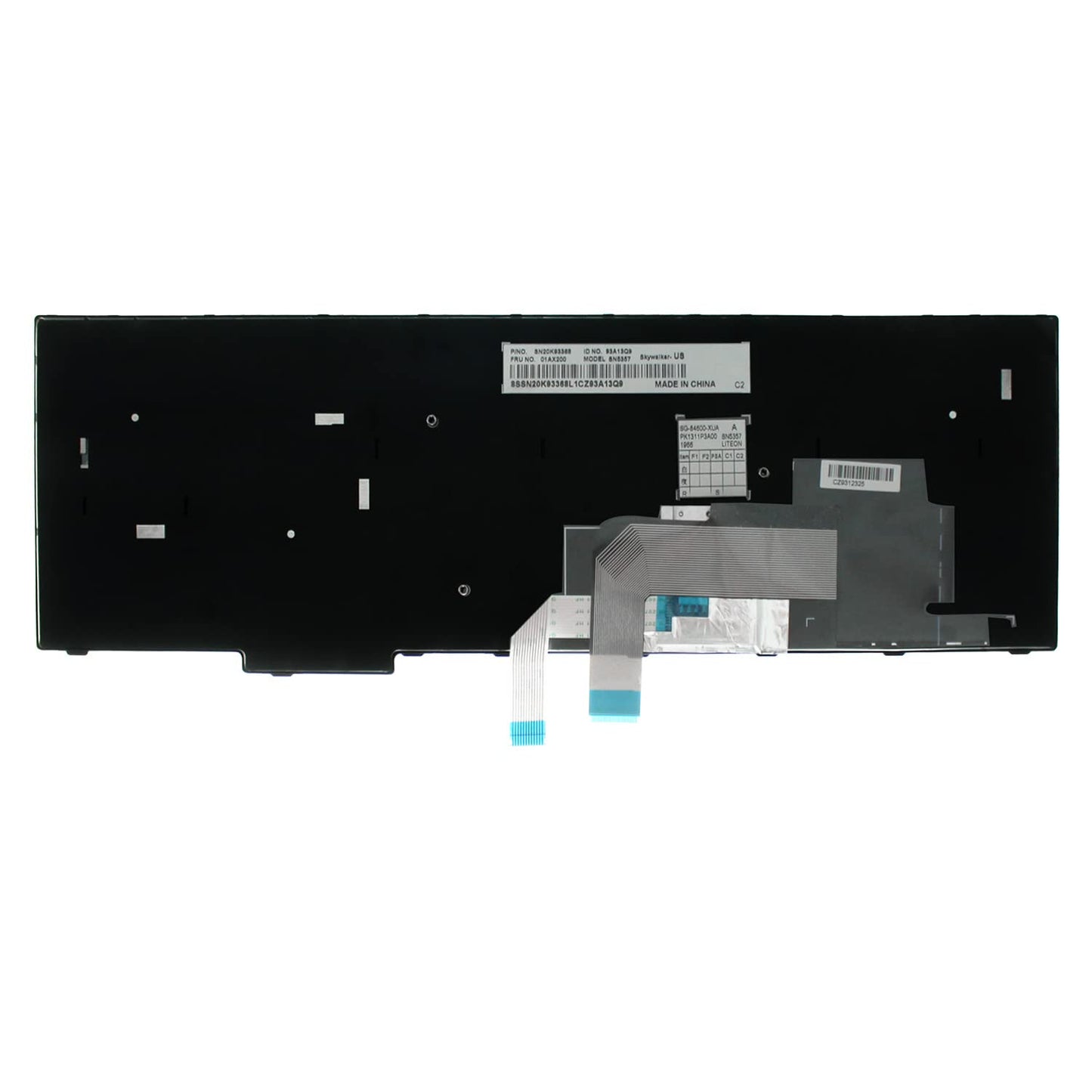 PAEBAI+ Replacement Laptop Keyboard for Lenovo ThinkPad E570 E570C E575, with Frame Pointer No Backlight US Layout