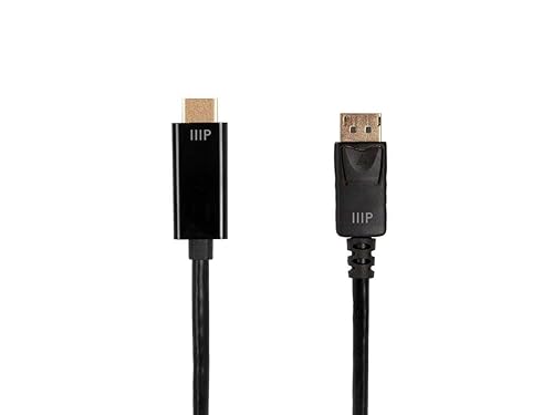 Monoprice DisplayPort to HDTV Cable - Resolutions up to 4K@60Hz, 3 Meter, Black - Select Series