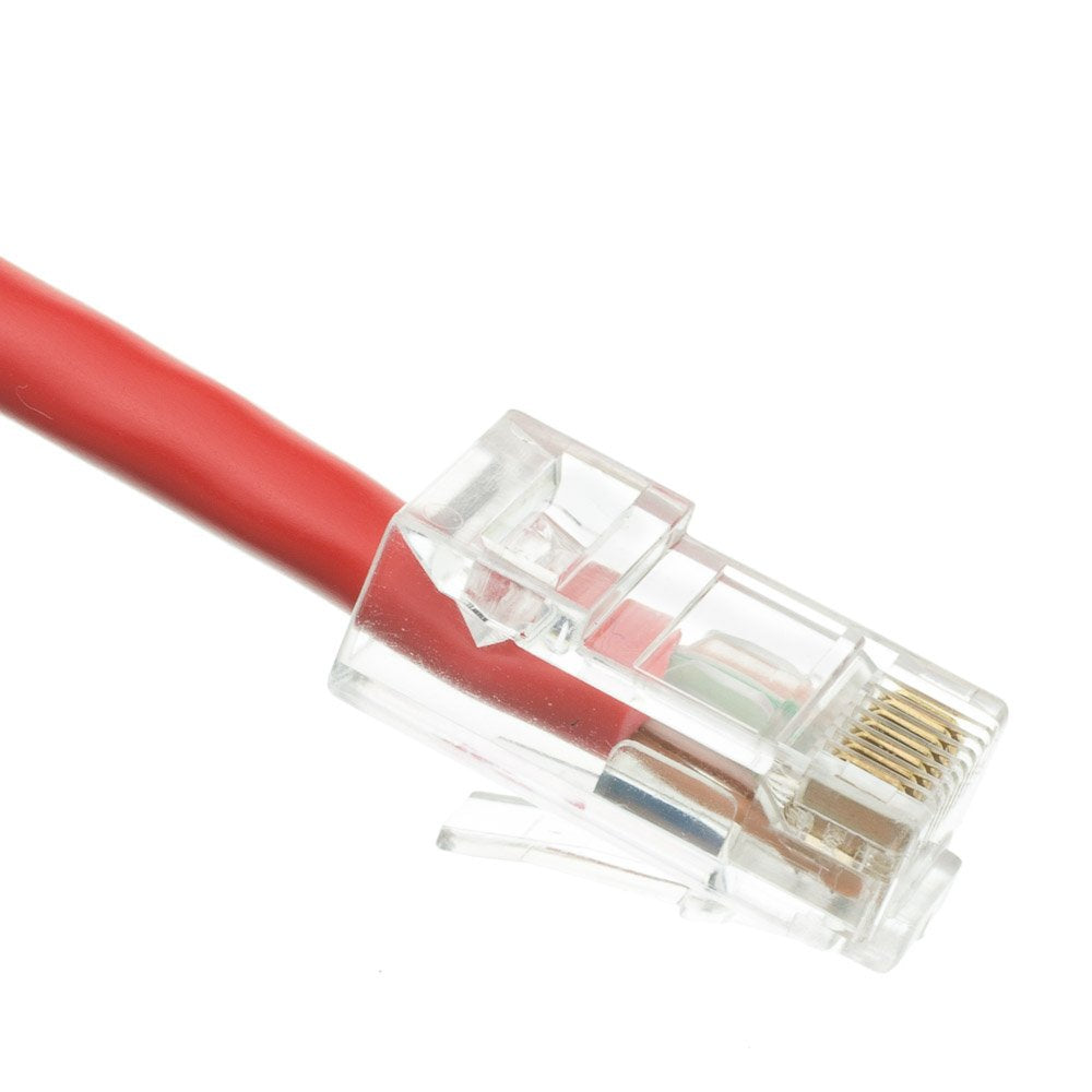 CableWholesale Cat5e UTP Ethernet Cable, Bootless, PoE, 25 ft, Red