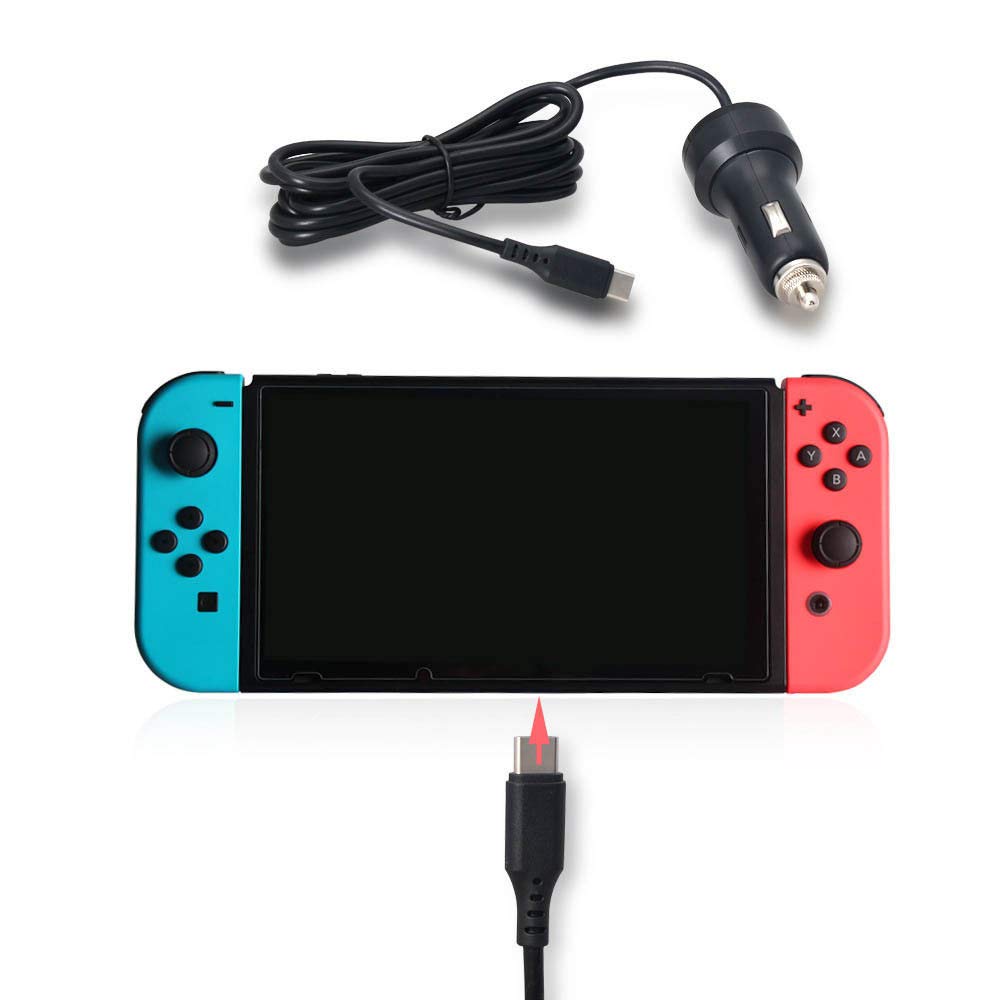 OSTENT USB Type-C Car Charger Power Supply Adapter for Nintendo Switch Console