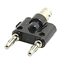chenyang BNC Female Jack to Two Dual Banana Male Plug Pin RF Splitter Adapter Connector
