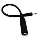 zdyCGTime CGTime Golden Plated 3.5mm Mono 1/8 inch Audio Male to 6.35mm 1/4 inch Female Jack Converter Cable Cord Adapter (25CM/10Inch)